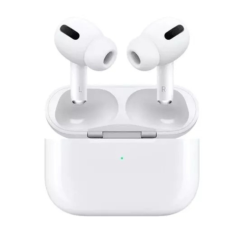 Fone de ouvido Bluetooth AirPods Pro 2 Premium com estojo de carregamento e smartphone exibindo a conexão.