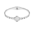 Bracelete Trevo Central com Zircônias em Aço