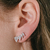 Brinco Ear Cuff 4 Gotas de Zircônia Banhada em Ródio - comprar online