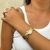 Bracelete Folha Martelada Banho Ouro 18k - comprar online