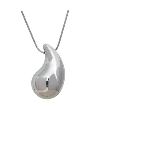 Colar com Pingente de Gota em Aço