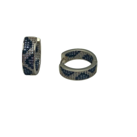 Brinco Argola 7 MM Cravejado Animal Print Banhado em Ouro 18K - comprar online