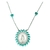 Colar Pingente Nossa Senhora das Graças Cravejado com Zircônia Cristal e Verde Banhado em Ródio - comprar online