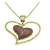 Colar Pingente Duplo Coração Cravejado com Zircônia Cristal e Rosa Banhada em Ouro 18K - comprar online