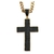Colar Pingente Crucifixo com Bordas Retas Zircônia Preta Banhado em Ouro 18K - comprar online