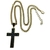 Colar Pingente Crucifixo com Bordas Retas Zircônia Preta Banhado em Ouro 18K na internet