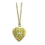 Colar Relicário Pingente Coração Rendado com Perola Central Banhado Ouro 18K - comprar online
