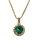 Conjunto Colar e Brincos Pingente Redondo Zircõnia Verde Cravejado de Zircônia Cristal Banhado em Ouro 18 K na internet