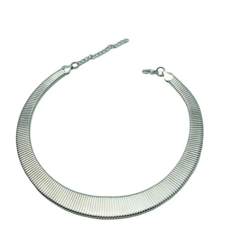 Chocker Mola Chata Banhada em Ródio - comprar online