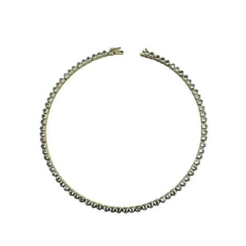 Colar Chocker Riviera Caixa Inglesa Zircônia Cristal Coração Arredondado 6MM Banhada em Ouro 18K - comprar online