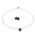 Conjunto Colar e Brinco Gota Pedra Vermelha Banhada em Ouro 18k - comprar online