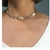 Colar Chocker com Malha Italiana Pingente Fixo Central com Zircônia Cristal Banhado em Ouro 18k na internet