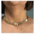Colar Chocker com Malha Italiana Pingente Fixo Central com Zircônia Cristal Banhado em Ouro 18k - Zu Strazzer Semijoias