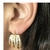 Imagem do Brinco Luxo Meia Argola Cravejado de Zircônia Banhado em Ouro 18K