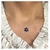 Conjunto Colar Pingente Flor com Pétalas de Zircônia Azul Royal e Botão Zircônia Cristal em Prata 925 - loja online