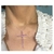 Colar com Pingente de Crucifixo Cravejado em Zircônia Rosa em Prata 925 - Zu Strazzer Semijoias