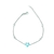 Pulseira Corrente elo redondo com Coração em Zircônia Azul Central em Prata 925 - comprar online