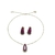 Conjunto Colar e Brincos Gota Grande Pedra Fusion Banhado em Ouro 18k