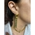 Brinco Oval com Franja Corrente de Fita em Aço Banhado em Ouro 18k - comprar online