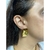 Brinco Retangular Martelado em Aço Banhado em Ouro 18K - comprar online