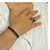 Bracelete Cravejado Zircônia Preta Banhado em Ródio - Zu Strazzer Semijoias