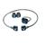 Conjunto Bracelete Brincos e Anel Pedra Azul - loja online