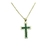 Colar Pingente Cruz Cravejado com Zircônia Cristal e Verde Banhado em Ouro 18k - comprar online