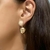 Brinco Luxo Redondo Cravejado com Pingente Redondo Liso Banhado em Ouro 18K - comprar online