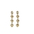 Brinco Gota Zircônia Cristal Pingente Corações Cristais em Aço Banhado em Ouro 18k