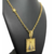 Cordão Cadeado 4mm + Pingente Nossa Senhora Banhado A Ouro