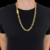 Cordão 14mm Masculino Cadeado Banhado A Ouro 18k Luxo
