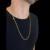 Cordão 3mm Grumet Lacraia Banhado Ouro Masculino Luxo - comprar online