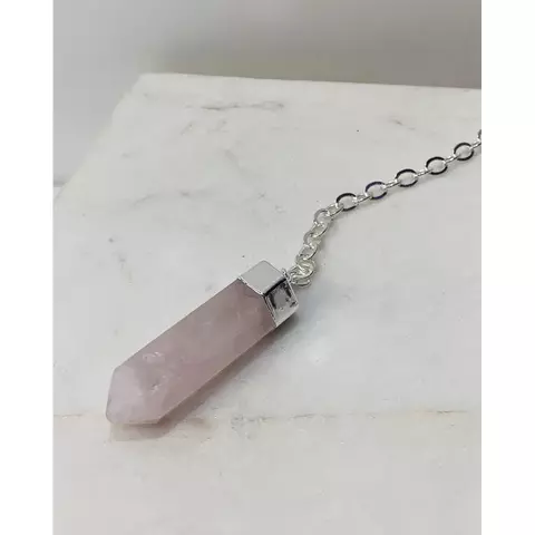 Colar ponta Quartzo rosa