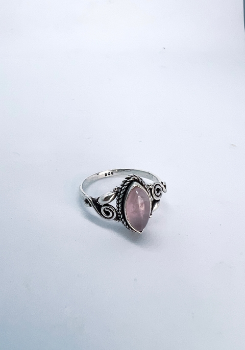 Anel prata925 Quartzo rosa