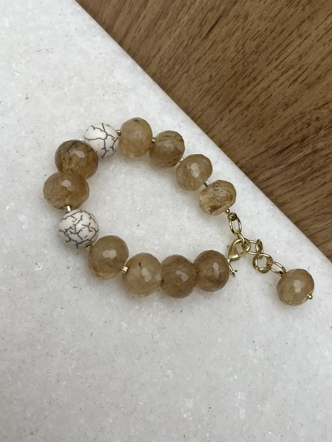 Pulseira MI69 D Howlita Cristal Rutilo