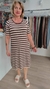 Vestido Listrado Marrom
