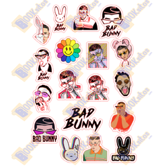 Stickers Calcomanías, Papel HD, Calidad fotográfica, Bad Bunny