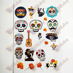 Stickers, Calcomanías Dia de Muertos, Calaveras, Papel HD, Calidad fotográfica MOD1