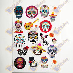 Stickers, Calcomanías Dia de Muertos, Calaveras, Papel HD, Calidad fotográfica MOD2