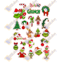 Stickers Calcomanías, Papel HD, Calidad fotográfica, El Grinch