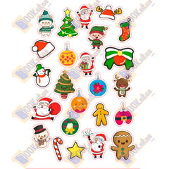 Stickers Calcomanías, Papel HD, Calidad fotográfica, Navidad MOD1