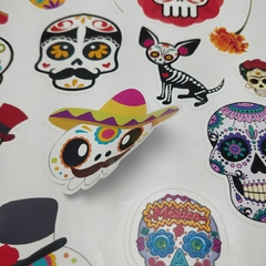 Stickers, Calcomanías Dia de Muertos, Calaveras, Papel HD, Calidad fotográfica MOD2 en internet