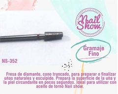 Fresa gramaje fino de diamante cono nailshow - comprar online