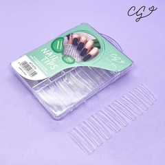 TIPS SOFT GEL X100PCS CUADRADA LARGA CLEAR