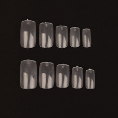 TIPS SOFT GEL X100PCS CUADRADA OVAL CORTA CLEAR - comprar online