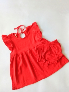 Vestido bebe con volado lisos - tienda online