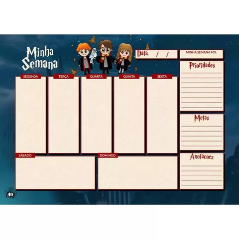Planner Semanal de Mesa Harry Potter