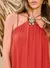 Vestido Curto Balonê Com Broche em Flor Prata - comprar online