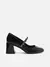 Sapato Mary Jane Preto Arezzo Boneca Couro Salto Bloco