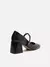 Sapato Mary Jane Preto Arezzo Boneca Couro Salto Bloco - loja online